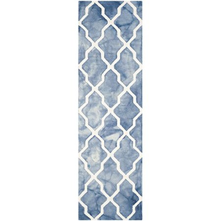 SAFAVIEH Dip Dye Hand Tufted Runner Rug- Blue - Ivory- 2 ft. 3 in. x 8 ft. DDY540K-28